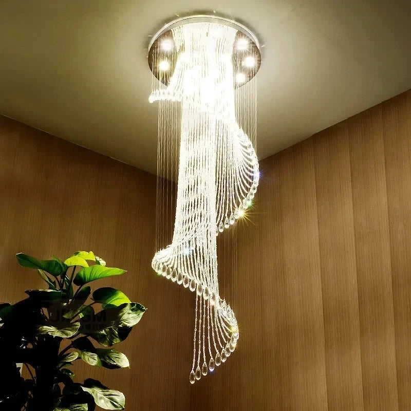lustre en cristal moderne créatif avec éclairage led - vue 3 sur 6