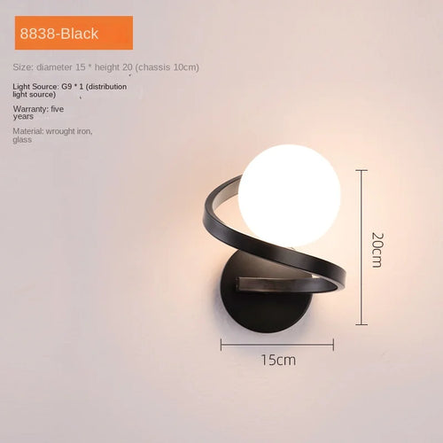 Applique murale led verre moderne intérieur loft miroir façade