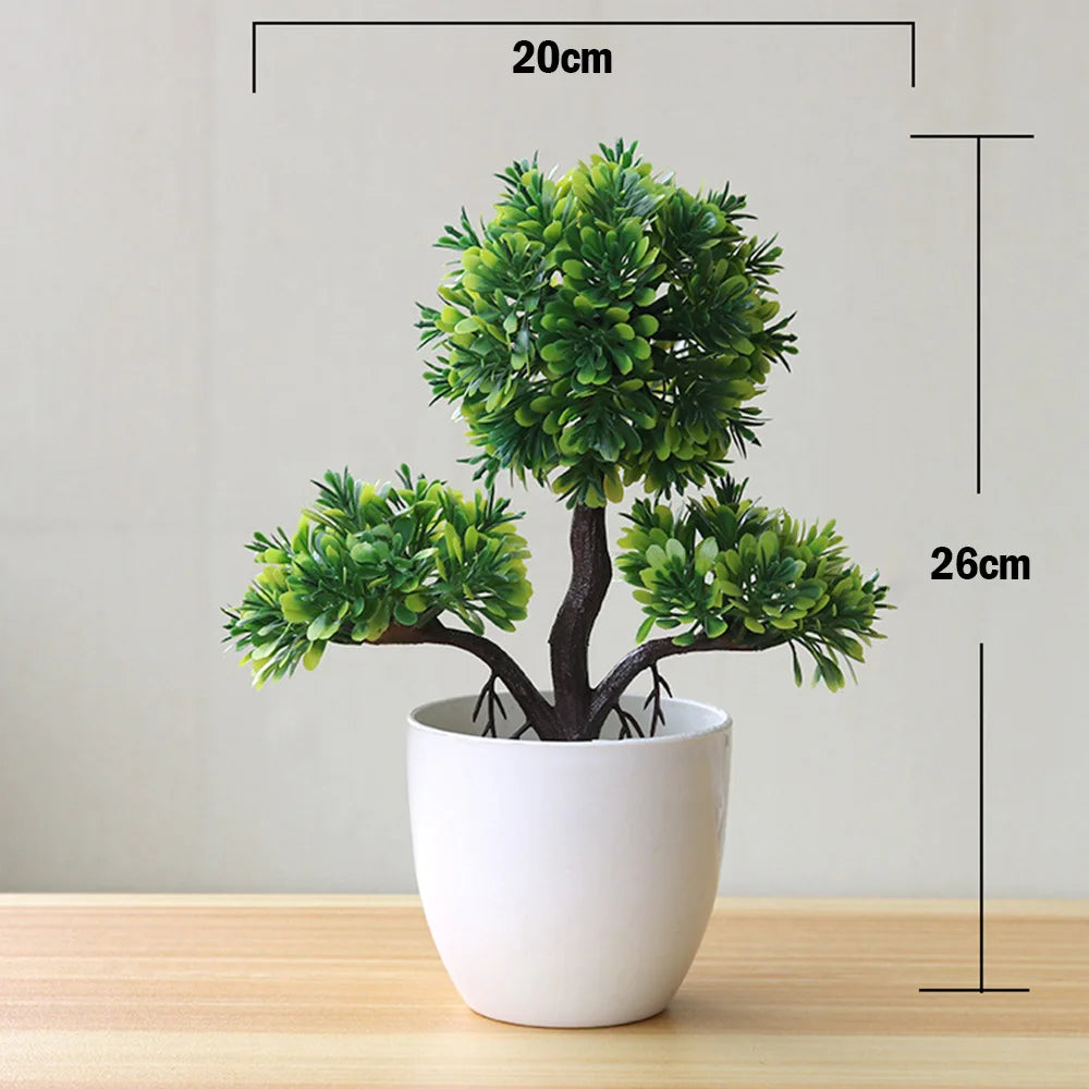 bonsaï plantes artificielles vertes décoration fête mariage et bureau - vue 6 sur 14