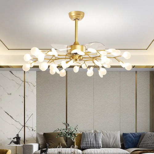 suspension ventilateur créatif moderne avec lumière LED - vue 6 sur 18