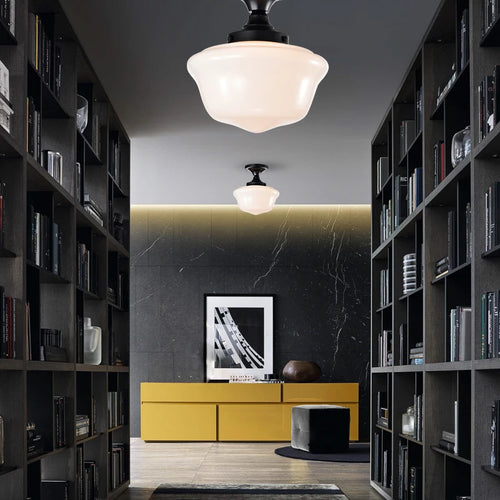 Plafonnier Vintage pour chambre à coucher cuisine salle d'étude lumière en verre noir lampe suspendue industrielle lampes de loft intérieur nordique - vue 4 sur 10