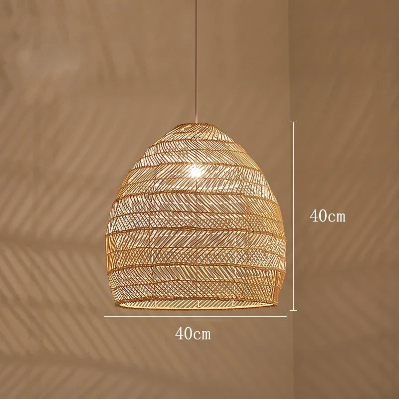 suspension vintage en rotin fait main pour décoration intérieure