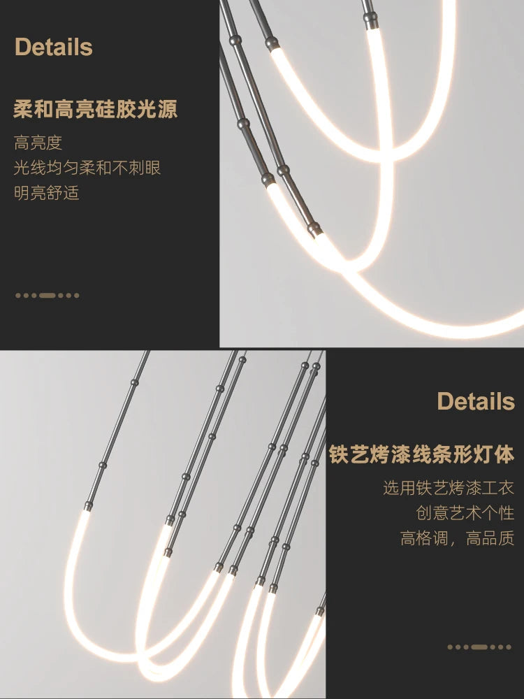 lustre nordique moderne créatif simple personnalité 2022 - vue 5 sur 11