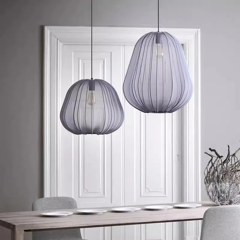 SANDYHA Moderne Nordique Lustre Tissu Lanterne Chambre Suspension Salon Salle À Manger Intérieur Décor À La Maison Chevet Restaurant - vue 4 sur 12