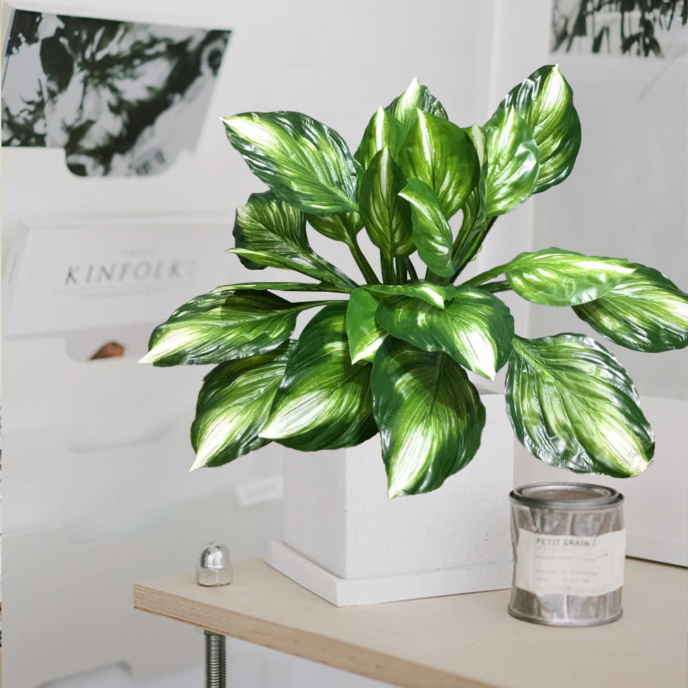 plante tropicale artificielle monstera et hosta pour décoration intérieure extérieure - vue 2 sur 6