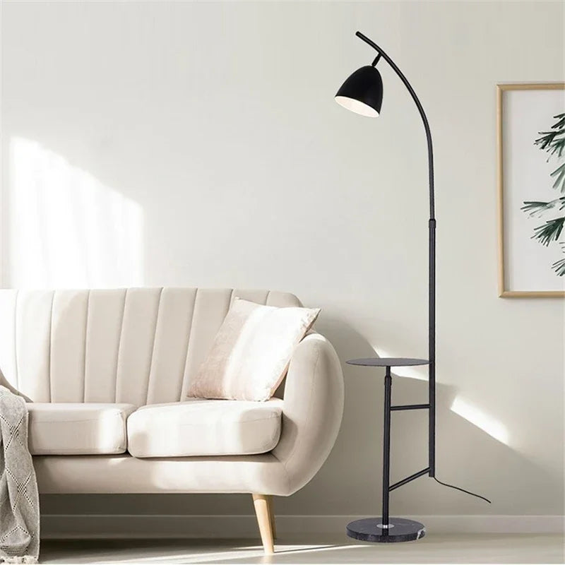 lampe sur pied nordique design en fer et marbre - vue 1 sur 10