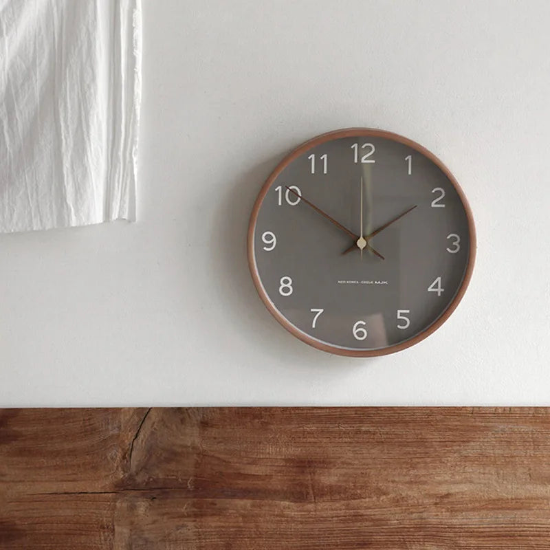horloge murale en bois et verre design nordique élégant et simple - vue 5 sur 7