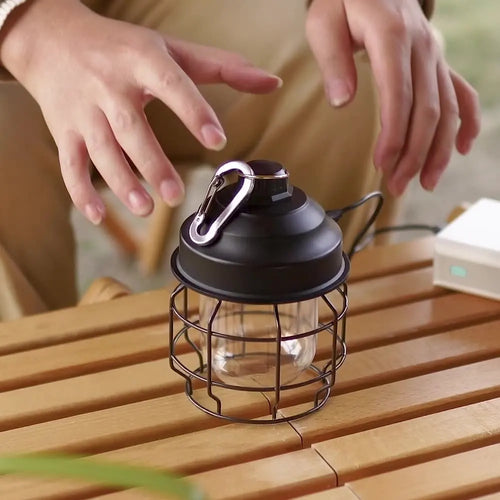 lanterne rétro rechargeable à LED pour jardin extérieur vintage - vue 3 sur 6