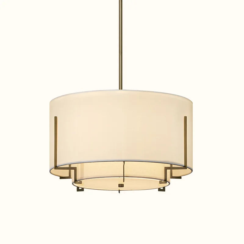 lustre en tissu chinois rond style rétro pour intérieur élégant - vue 3 sur 9