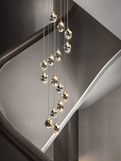 lustre en cristal nordique style loft pour intérieur moderne - vue 3 sur 15