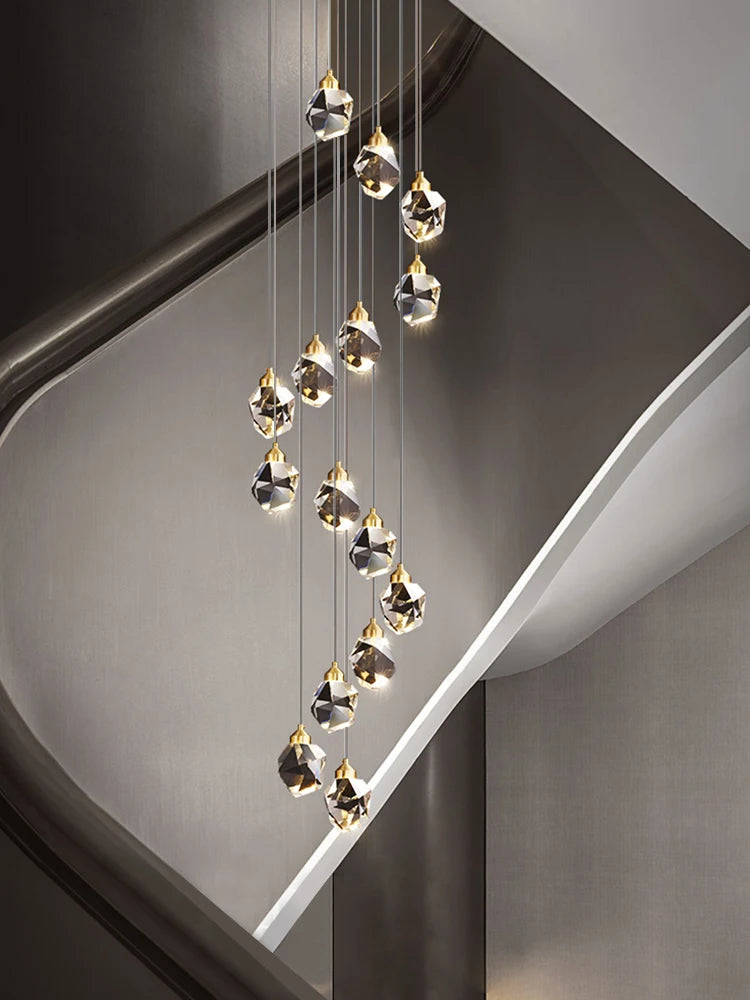 lustre en cristal nordique style loft pour intérieur moderne - vue 2 sur 15