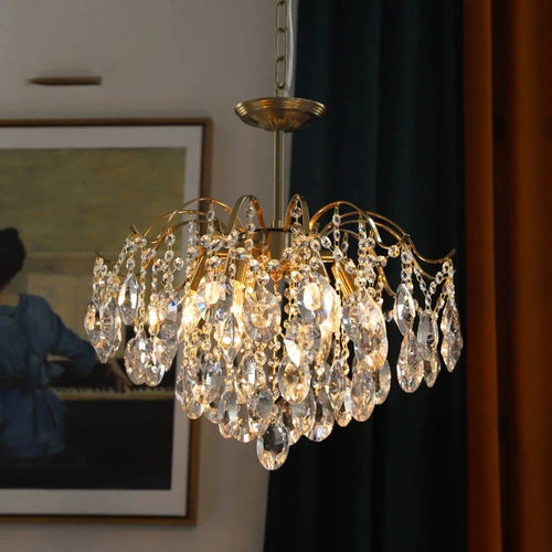 lustre en cristal de luxe pour décoration rétro élégante - vue 4 sur 8