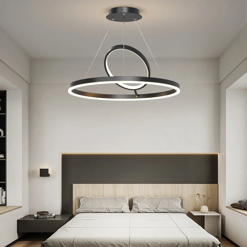 lustre led moderne nordique simple style anneau - vue 2 sur 12