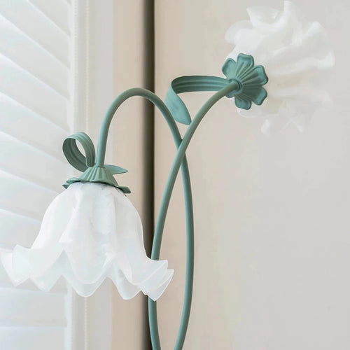 lampadaire vintage style pastoral avec appliques en verre - vue 5 sur 7