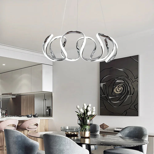 lustre moderne led décoration maison mode plafonnier luminaires - vue 3 sur 15