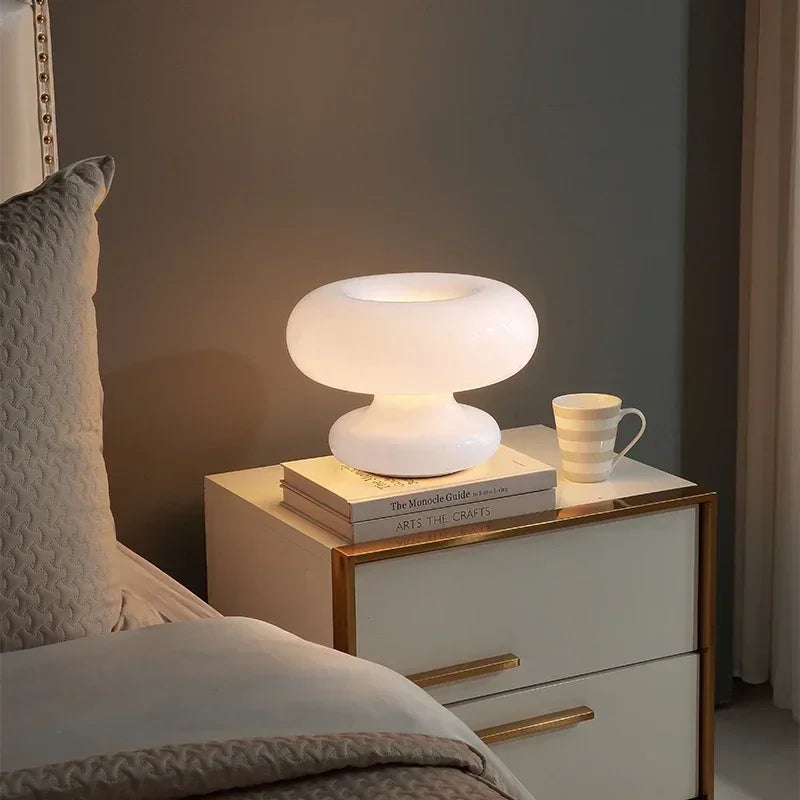 lampe de chevet circulaire design tendance en verre pour décoration - vue 5 sur 6