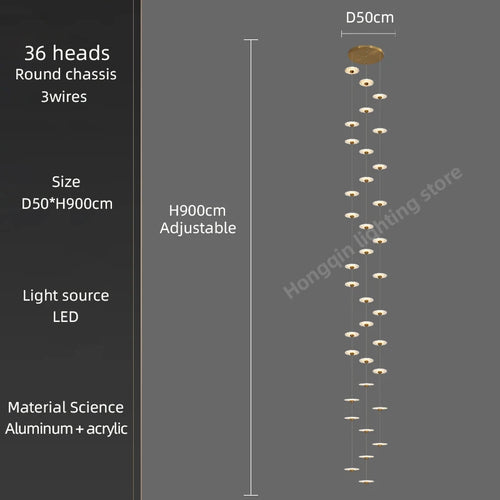 lustre moderne à led pour éclairage intérieur élégant - vue 25 sur 26