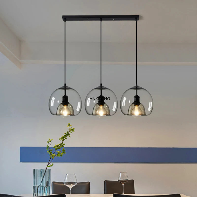 Suspension boule en verre design moderne décoratif intérieur - vue 5 sur 12
