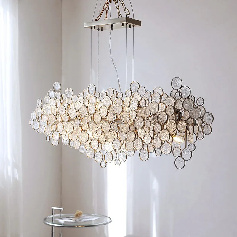 lustre led en verre design créatif et simple moderne - vue 5 sur 11