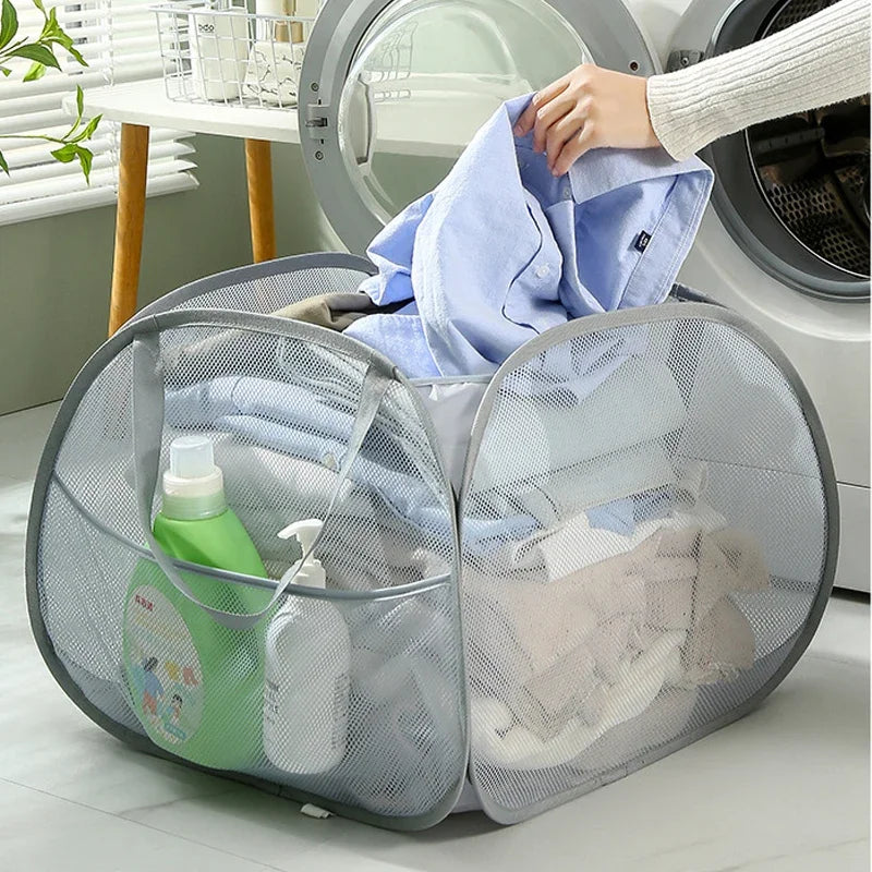 panier à linge pliable avec poignées renforcées pour le transport - vue 3 sur 11