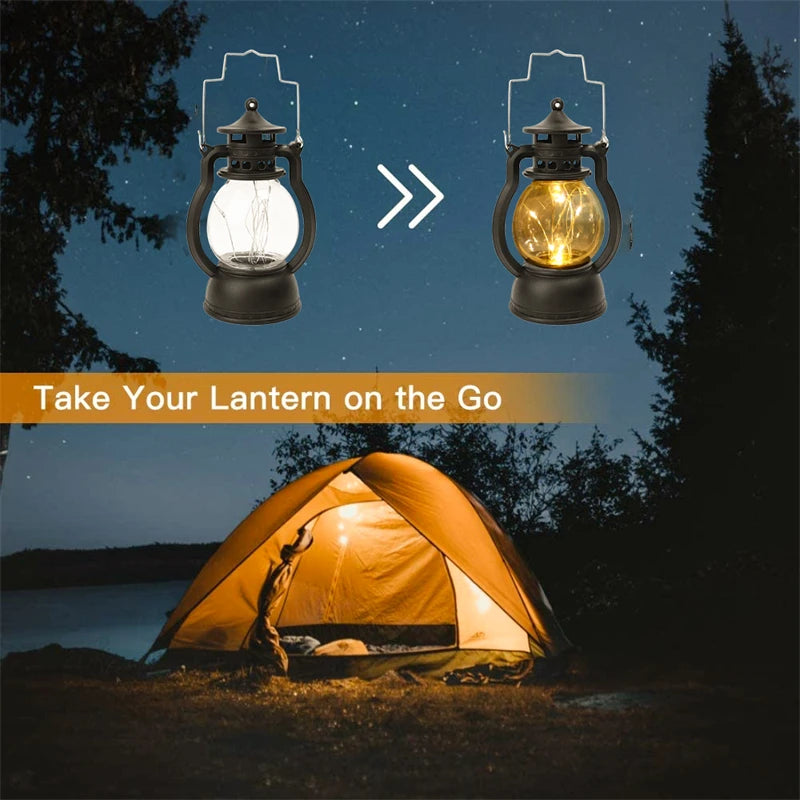 lampe led rétro portable avec flamme dynamique pour camping - vue 4 sur 10
