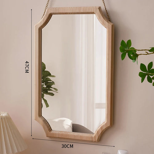 miroir vintage en bois massif miroir maquillage étanche mural antirouille - vue 12 sur 15