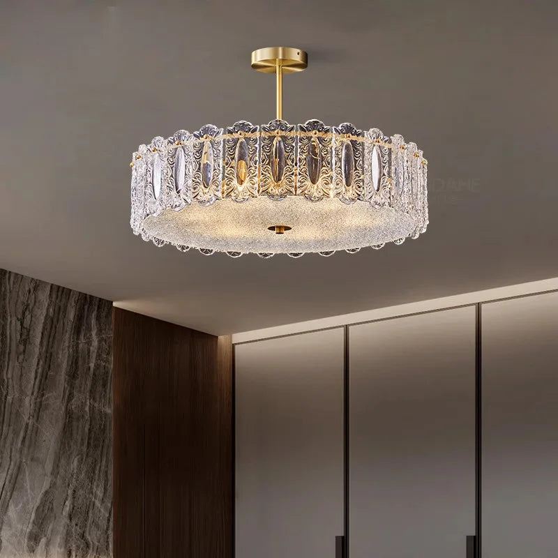 plafonnier moderne en cuivre et verre design créatif pour intérieur élégant - vue 4 sur 9