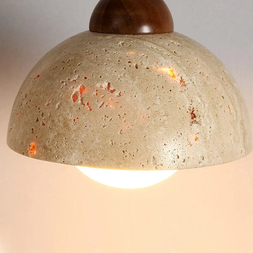 lustre en bois avec suspension et éclairage led - vue 5 sur 9