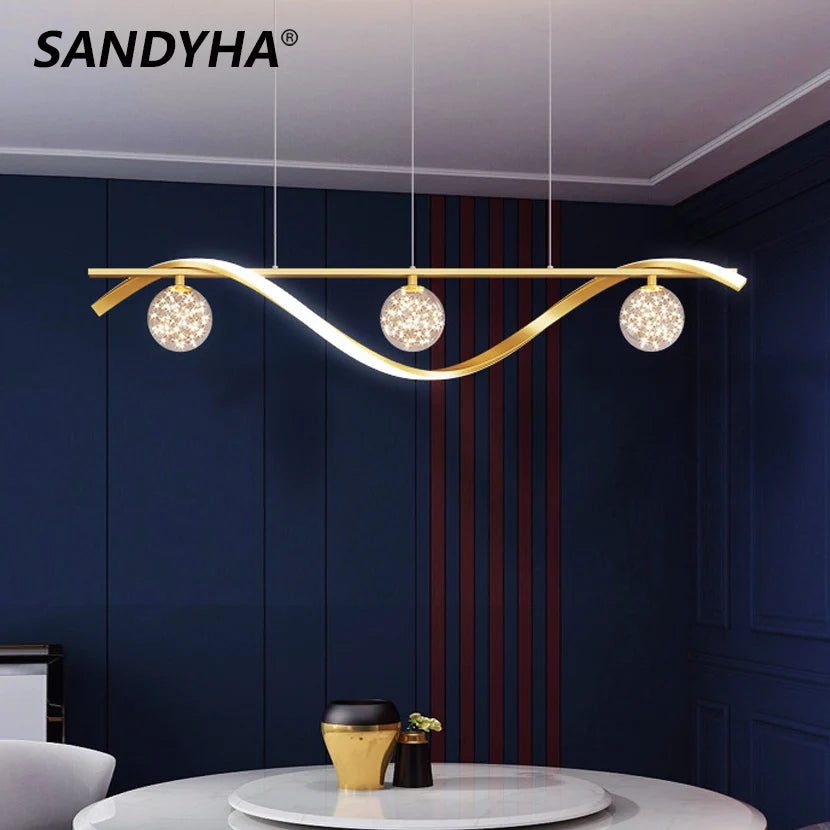 lustre sandyha led étoiles en boule de verre clair suspendue - vue 1 sur 8