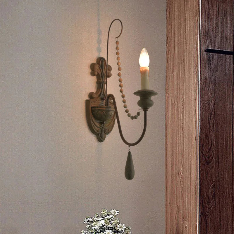 applique murale rétro en bois style campagnard américain décoratif - vue 3 sur 10