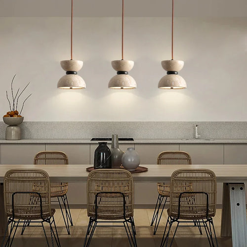 lustre rétro en pierre naturelle pour décoration moderne - vue 3 sur 6
