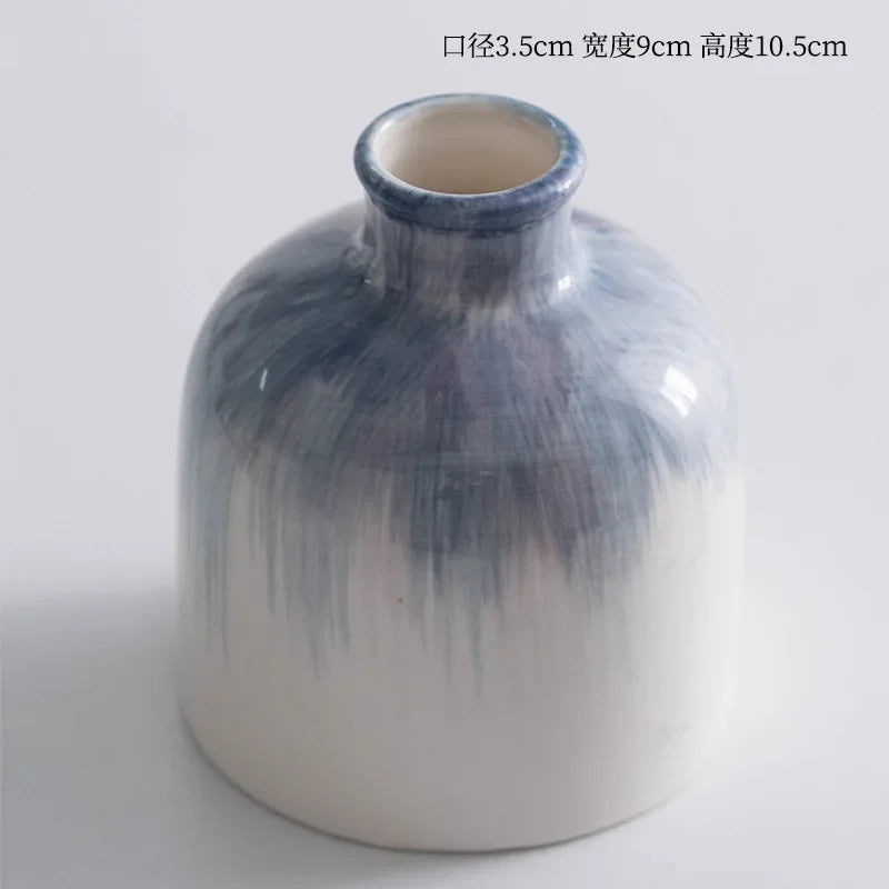 vase en céramique peint à la main pour fleurs séchées et fraîches - vue 6 sur 12