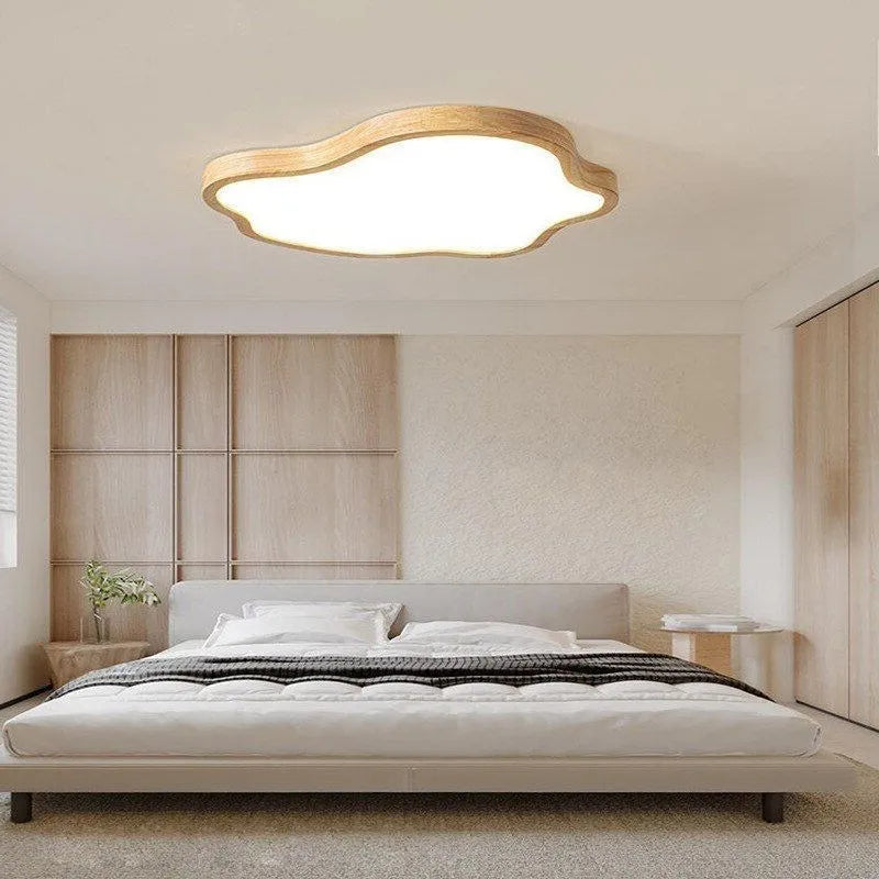 Plafonnier LED en bois au design nordique moderne - vue 4 sur 8