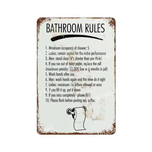 plaque en métal rétro décoration amusante pour toilettes - vue 13 sur 23