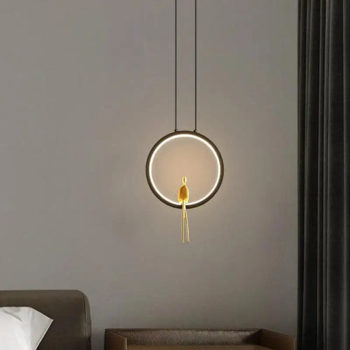 lustre à anneau led pour décoration moderne intérieure et extérieure - vue 2 sur 7