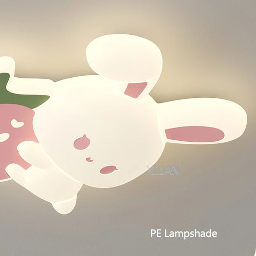 plafonnier lapin aux fraises pour chambre d'enfant décoration lumineuse - vue 6 sur 8