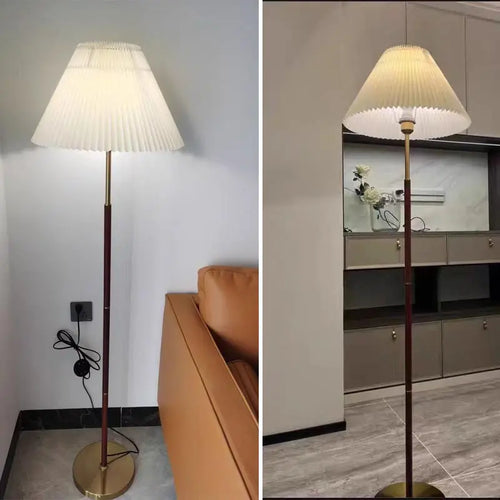lampadaire nordique à led design abat-jour en tissu décoration intérieure - vue 8 sur 8