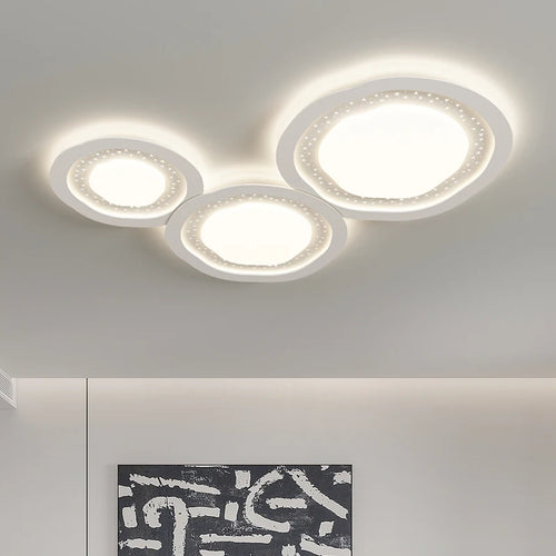 lustre led moderne galets gypsophile style simple protection des yeux - vue 2 sur 14
