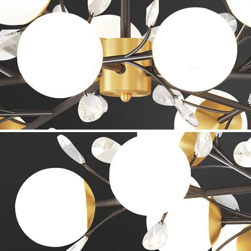 lustre en cristal nordique à led pour décoration intérieure moderne - vue 6 sur 17