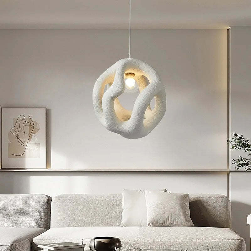 suspension led minimalisme nordique style wabi sabi luminaires - vue 3 sur 8