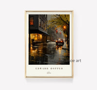 bibliothèque d'oeuvres d'art classique edward hopper décoration murale moderne
