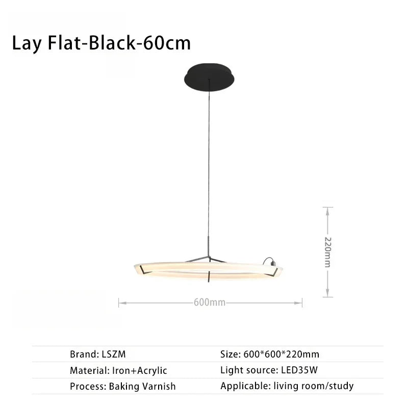 lustre nordique design suspension décorative en acrylique LED - vue 17 sur 18