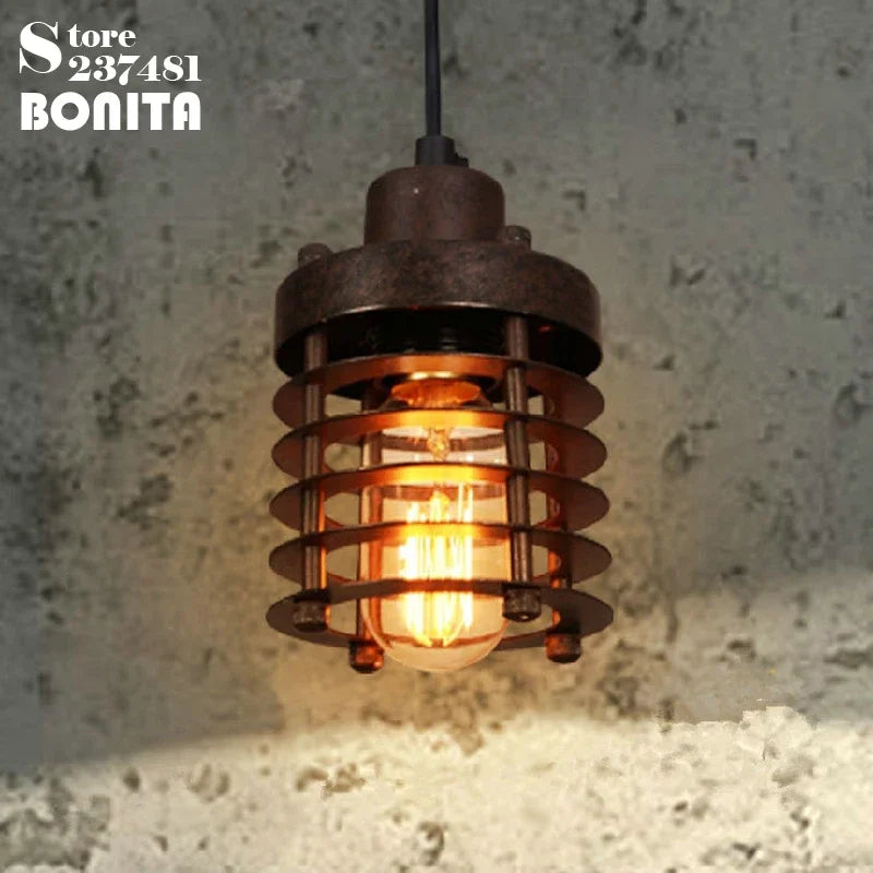 suspension vintage style industriel nordique en fer - vue 4 sur 7