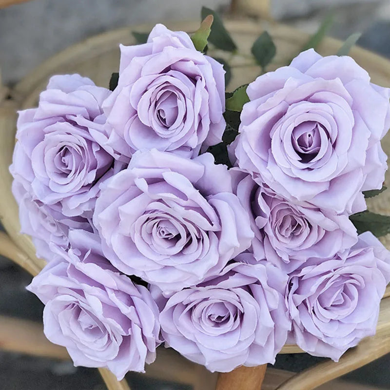 fleurs de roses artificielles bouquet décoration pour la maison et bureau - vue 4 sur 14
