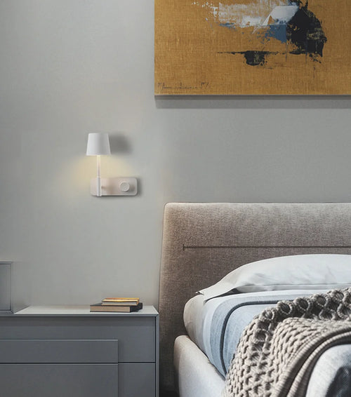applique murale nordique avec interrupteur et usb - vue 3 sur 6