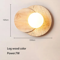 Applique murale design ronde Led Style pierre couleur crème