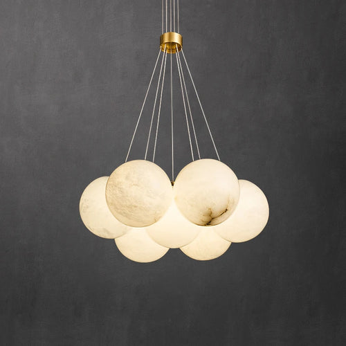 Lustre LED en forme de lune pour décoration de villa de luxe - vue 2 sur 6
