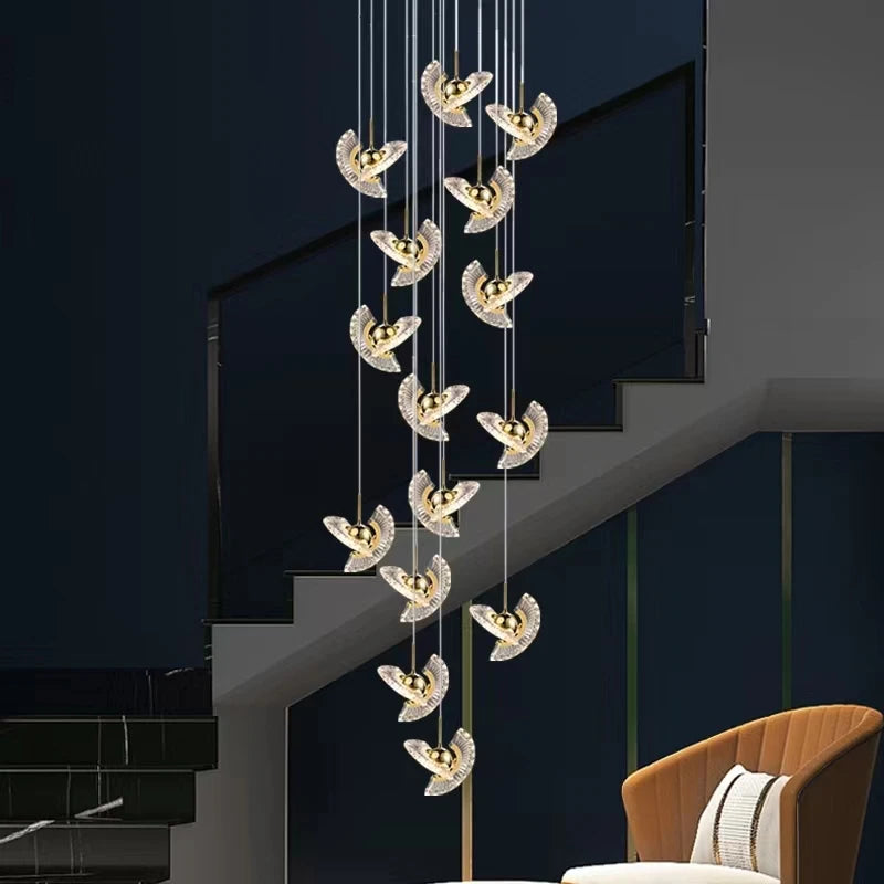suspension à led pour escalier design créatif et rotatif - vue 4 sur 16