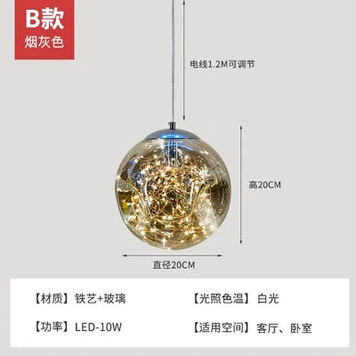 lustre nordique étoilé en verre pour décoration moderne - vue 21 sur 24