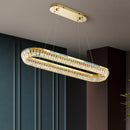 lustre moderne en cristal et cuivre trois couches éclairage intérieur